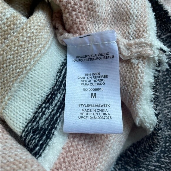 Takara Sweater Preppy Striped Statement Sleeve Pullover Pink Women's Size Medium - Picture 8 of 10